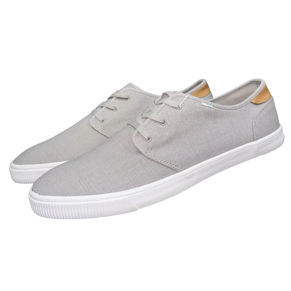TOMS Carlo Mens Size 14 Sneakers Canvas Casual Low Top Fashion Casual Grey New